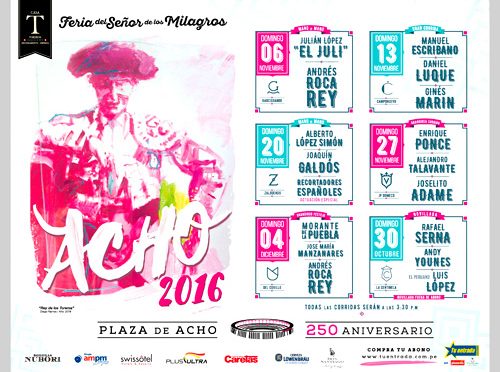 Presenta Casa Toreros carteles de la feria en Lima