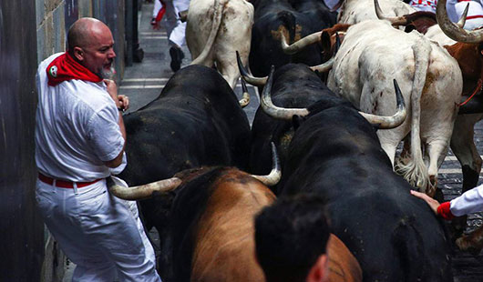 Rápido y arrollador encierro de Victoriano en Pamplona