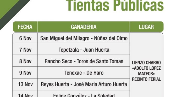 INICIA EDICIÓN LV DE TIENTAS PÚBLICAS FERIA TLAXCALA 2018